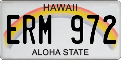 HI license plate ERM972