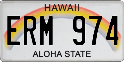 HI license plate ERM974