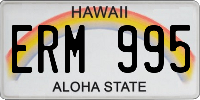 HI license plate ERM995