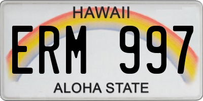 HI license plate ERM997