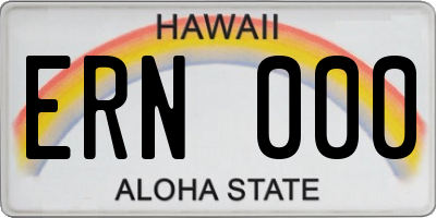 HI license plate ERN000