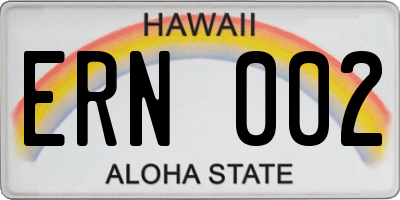 HI license plate ERN002