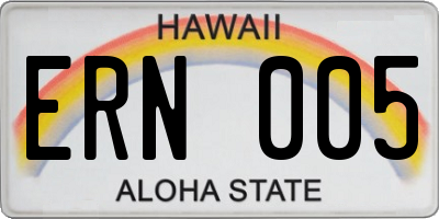HI license plate ERN005