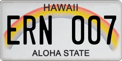 HI license plate ERN007