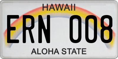 HI license plate ERN008