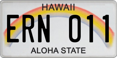 HI license plate ERN011