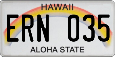 HI license plate ERN035