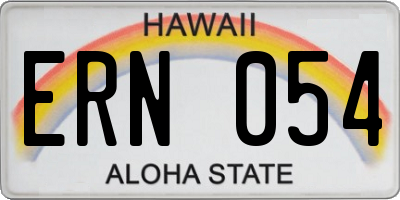 HI license plate ERN054