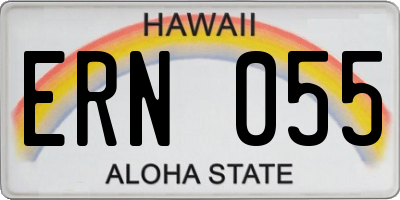 HI license plate ERN055