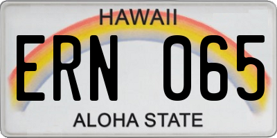 HI license plate ERN065