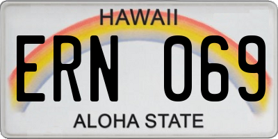 HI license plate ERN069