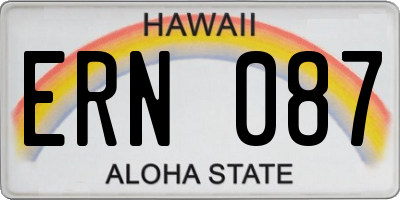 HI license plate ERN087