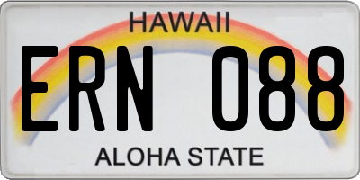HI license plate ERN088