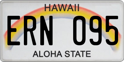 HI license plate ERN095