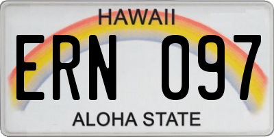 HI license plate ERN097