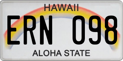 HI license plate ERN098