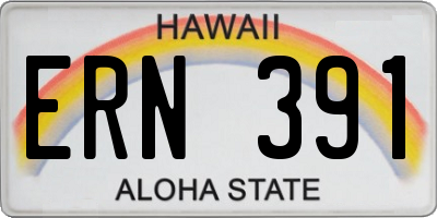 HI license plate ERN391