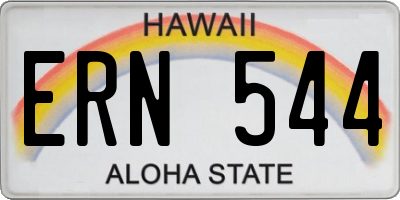HI license plate ERN544