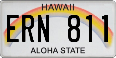 HI license plate ERN811