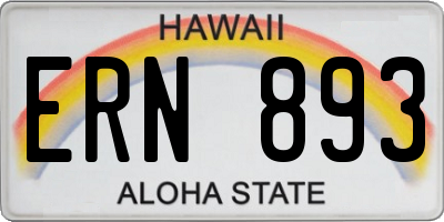 HI license plate ERN893