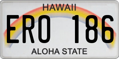 HI license plate ERO186