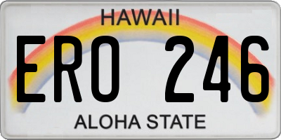 HI license plate ERO246
