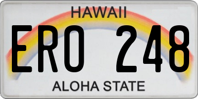 HI license plate ERO248