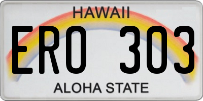 HI license plate ERO303