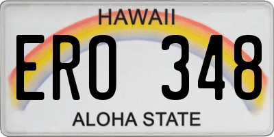 HI license plate ERO348