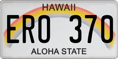 HI license plate ERO370
