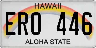 HI license plate ERO446