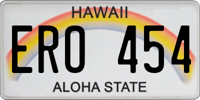 HI license plate ERO454