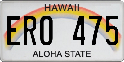 HI license plate ERO475