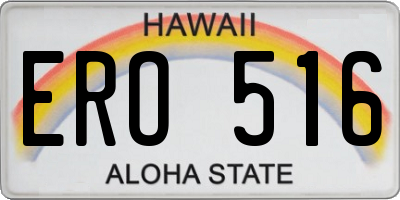 HI license plate ERO516