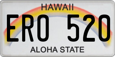 HI license plate ERO520
