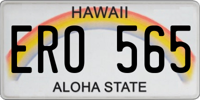 HI license plate ERO565
