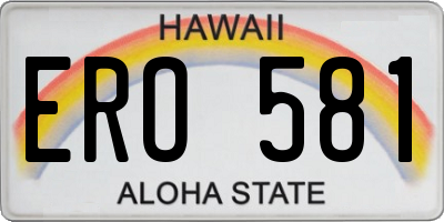 HI license plate ERO581