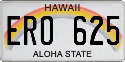 HI license plate ERO625