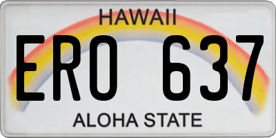 HI license plate ERO637