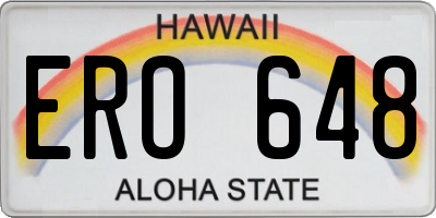 HI license plate ERO648