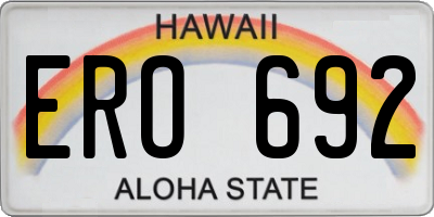 HI license plate ERO692