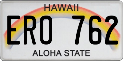 HI license plate ERO762