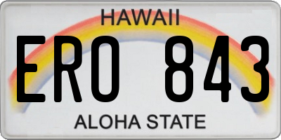 HI license plate ERO843