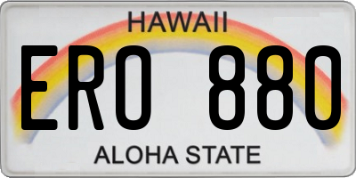 HI license plate ERO880