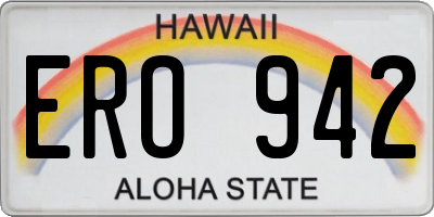 HI license plate ERO942