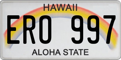 HI license plate ERO997