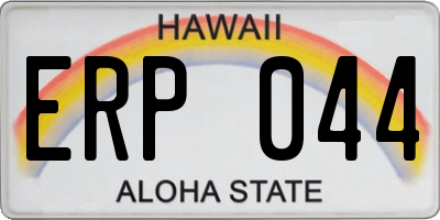 HI license plate ERP044