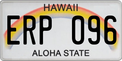 HI license plate ERP096