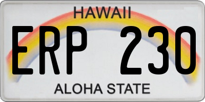 HI license plate ERP230