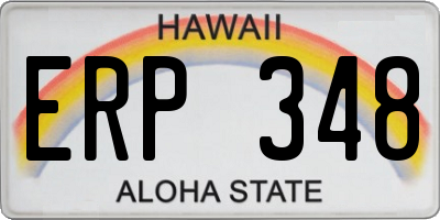HI license plate ERP348